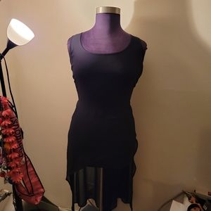 Sheer high low shirt dress